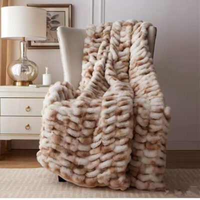 tie dye faux fur blanket