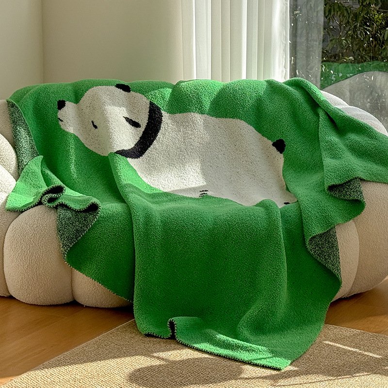 Animal Cartoon Design Knitted Blanket Throw