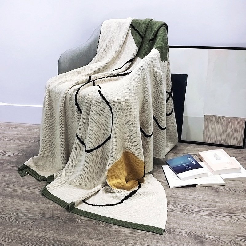 Nordic style Knitted blanket throw