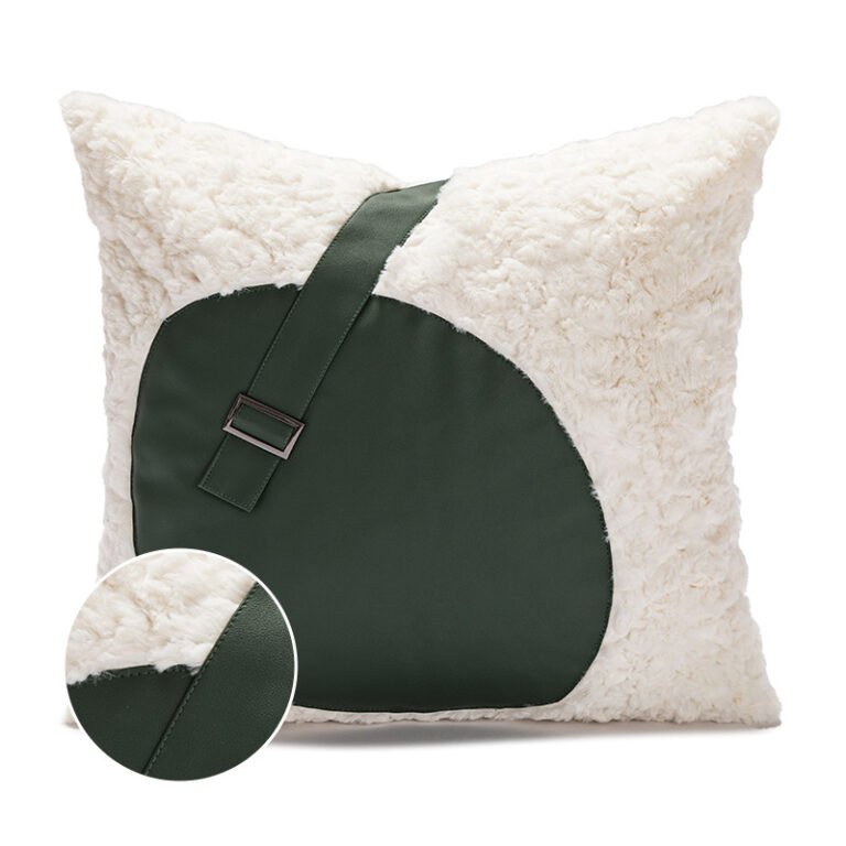 PU Leahter Cushion cover with fur