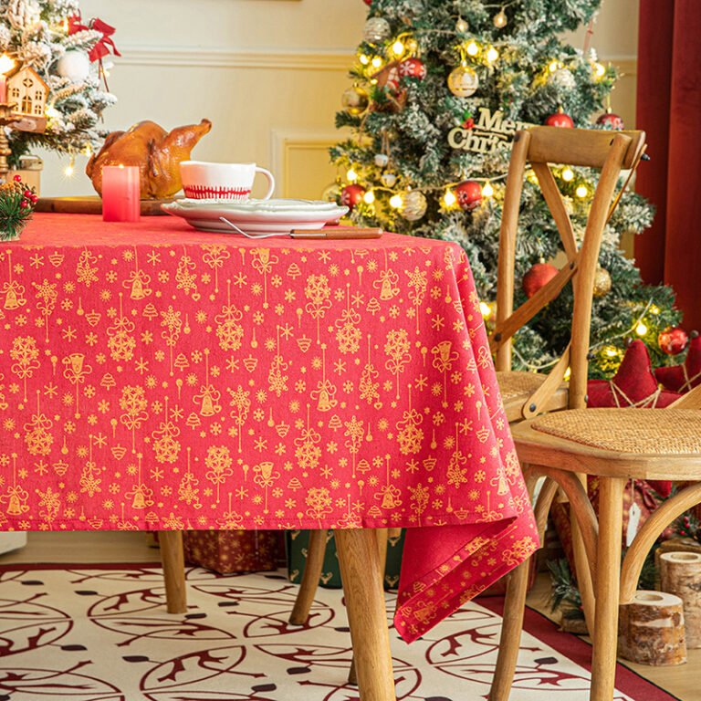 Hot Stamping Pattern Christmas Table Cloth