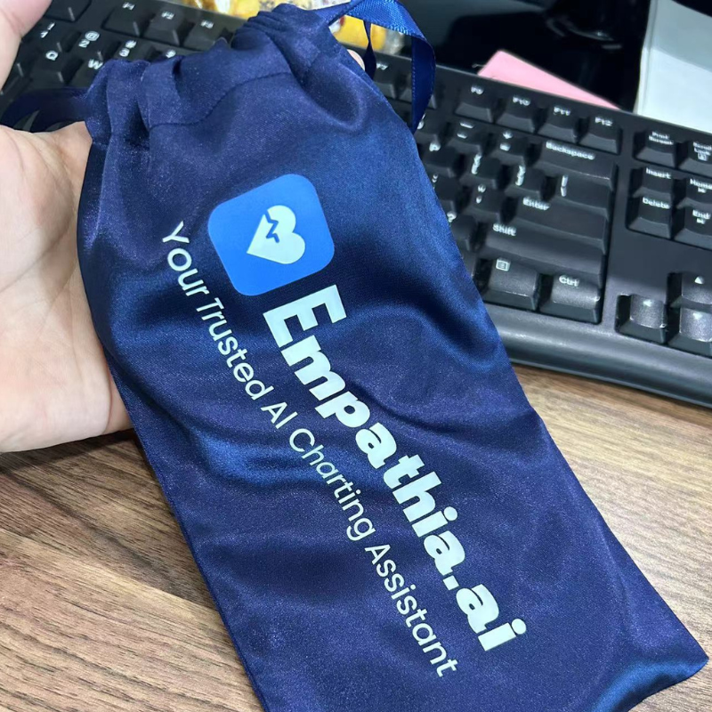 Satin bag with matching color and custom logo