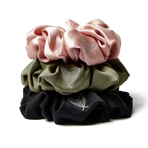 Custom Embroidery logo SilK Scrunchies