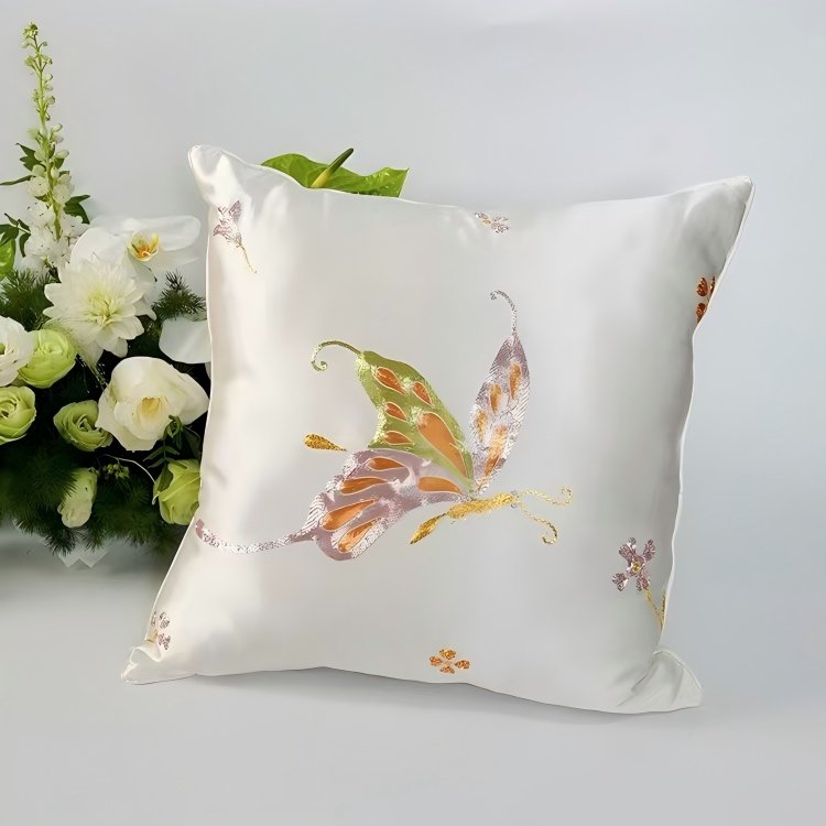 custom luxury emboridery silk cushion covers